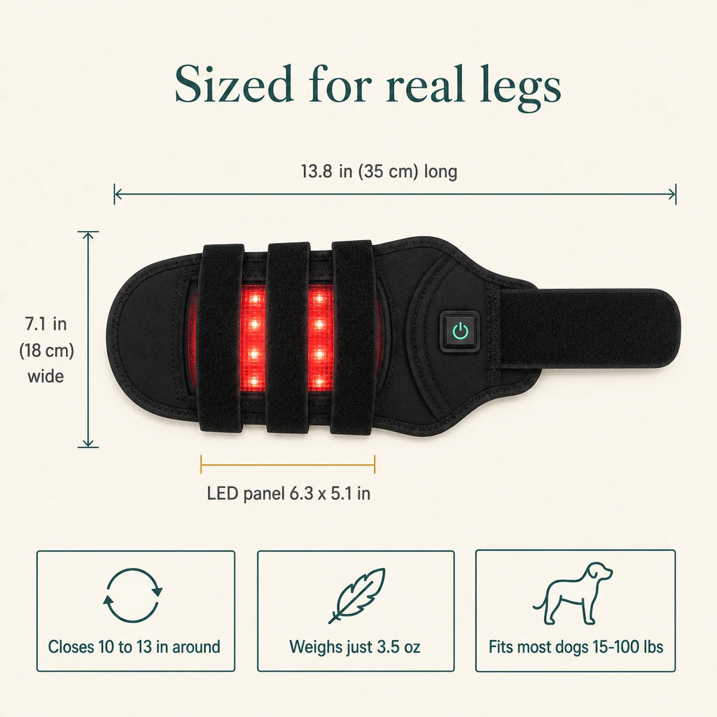 Red + Near-Infrared Leg-Joint Wrap for Arthritic Dogs